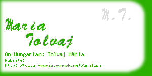 maria tolvaj business card